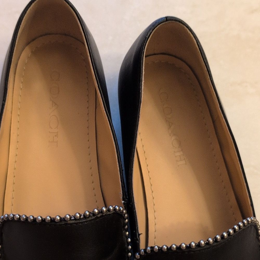 Coach Harper Loafer Genuine Leather Black Minimalist Size 8 - Picture 3 of 12